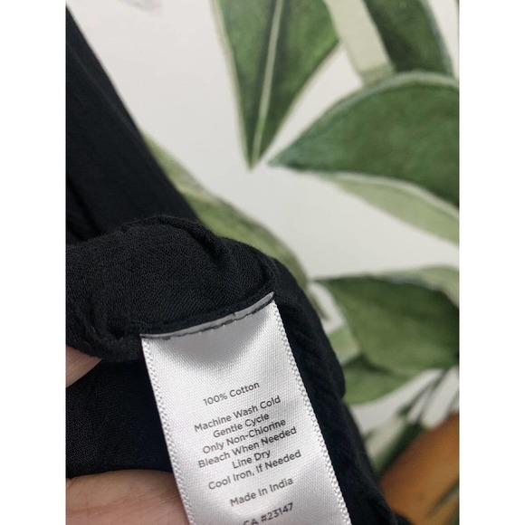 Talbots Woman 24W Black Semi Sheer Button Front Long Sleeve Shirt Cotton - Picture 3 of 4